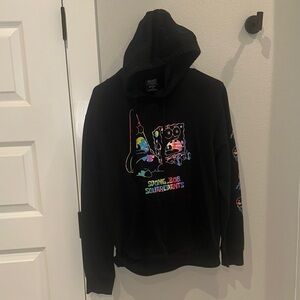 EUC Women’s Men’s Unisex Size S Small SpongeBob SquarePants Black Hoodie Hoody